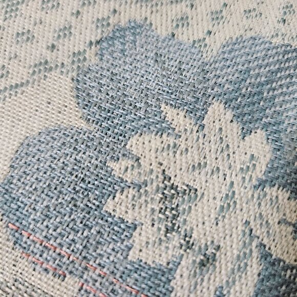 Upholstery Tapestry Fabric Material Renaissance Baroque Blue Cream 56" Wide by Y - Picture 4 of 9